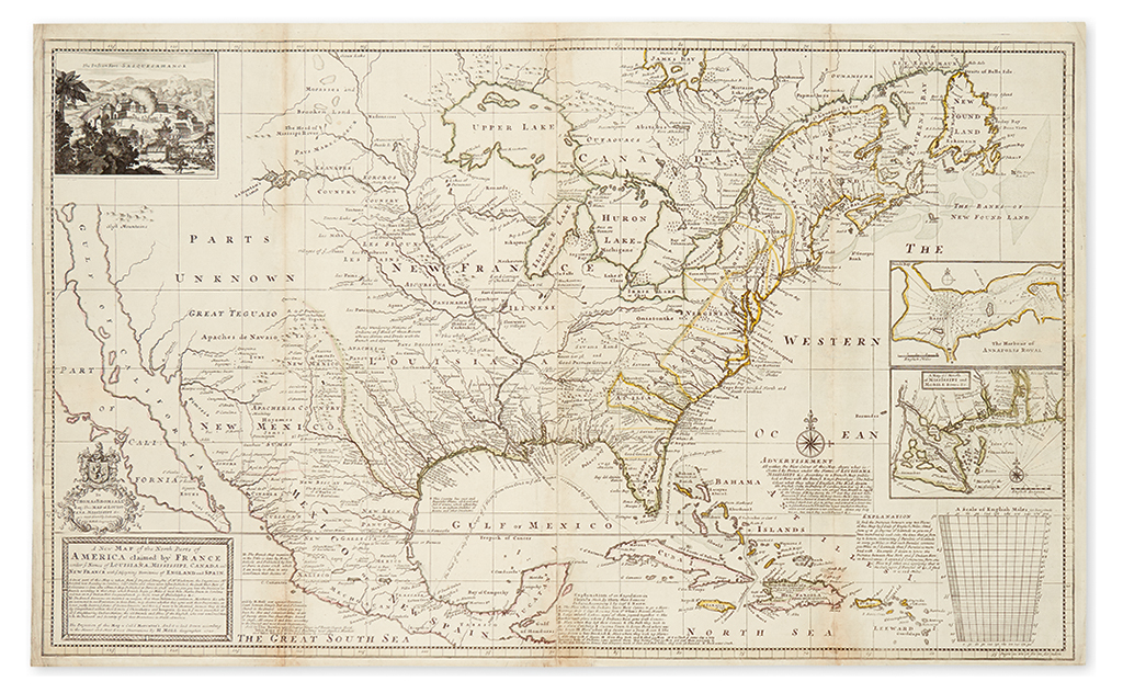 MOLL, HERMAN. A New Map of the North Parts of America claimed by France